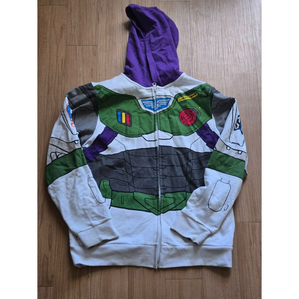 Buzz Lightyear Costume Hoodie – Youth Large (L) | Disney Toy Story Zip-Up